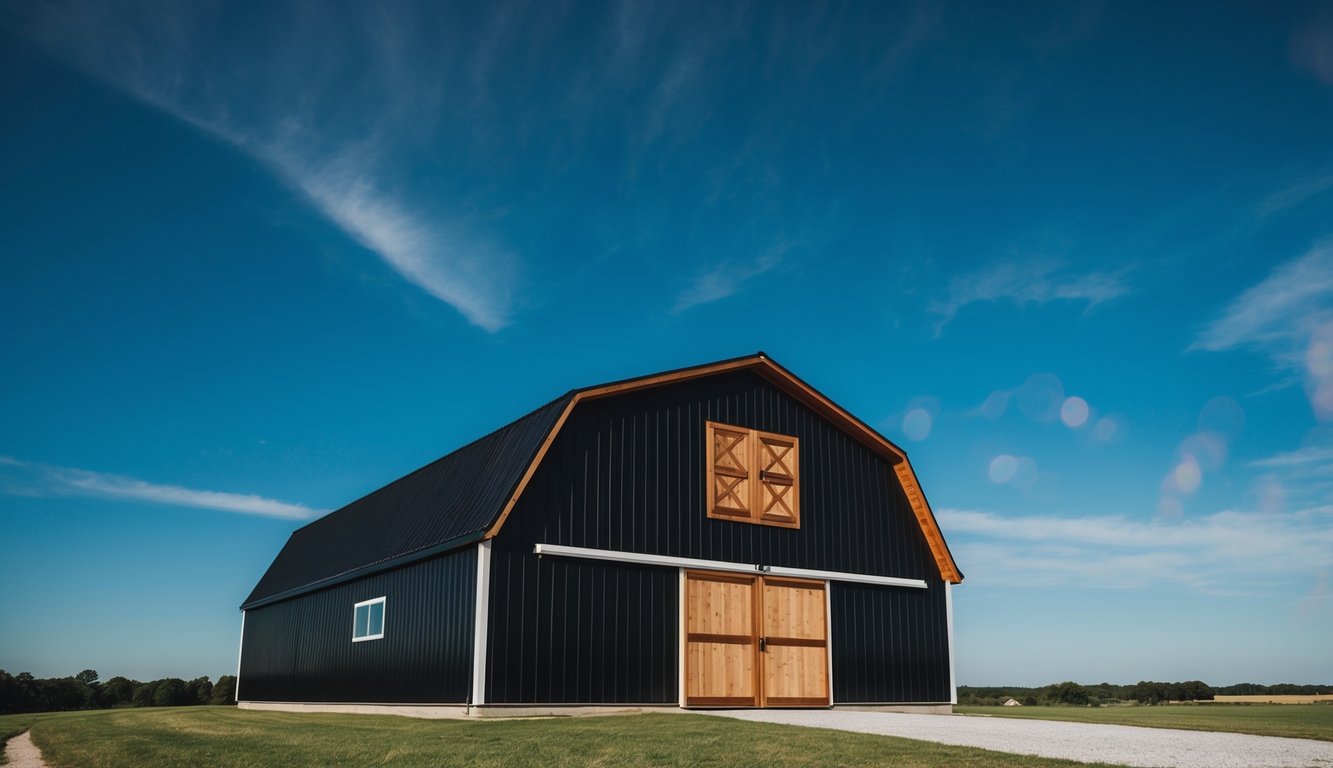Black Barndominium with Wood Accents: A Stylish Blend of Modern Design and Rustic Charm